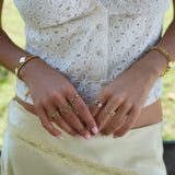 Anello Crystal White Blossom Oro