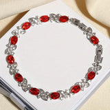 Silver Ruby Swirl Bracelet