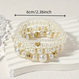 Set di Braccialetti Impilabili con Perle da 8