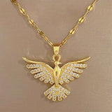 Phoenix Necklace in White Gold with Zirconia