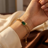 Lunavia™ - Oro Catena Bracciale con Smeraldo