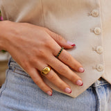 Anello in Cristallo 18K Bellezza Smeraldo