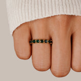 Anello in Cristallo 18K Bellezza Smeraldo