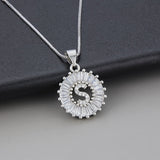 Collana in oro bianco con iniziale "Z" e zirconi
