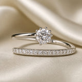 Anello Glow in zirconia con placcatura in oro bianco