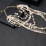 Set di Dichiarazione in Perle Multi-Layer Boho