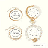 Set di Bracciali di Perle a Strati di Lusso