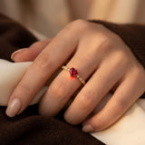 Marivella™ - Anello a Forma di Cuore in Rubino e Oro