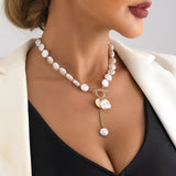 Collana Toggle con Perla Barocca