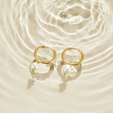 Orecchini a Cerchio con Perle Essenziali