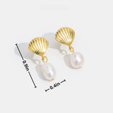 Orecchini in Perla d'Acqua Dolce e Conchiglia d'Oro