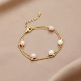 Bracciale a strati in perle d'acqua dolce