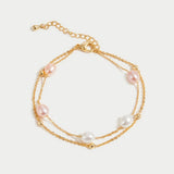 Bracciale a strati in perle d'acqua dolce
