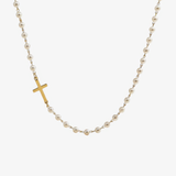Mirabile™ - Collana a Croce Decorata con Perle d'Acqua Dolce