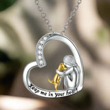 Collana in Argento Sterling 925 – Design a Cuore e Cane con Zirconia