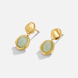 Orecchini a Goccia Acquamarina in Argento 925 Dorato