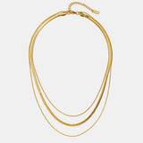 Collana in Acciaio Inossidabile Multi-Layered Oro