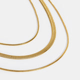 Collana in Acciaio Inossidabile Multi-Layered Oro