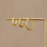 Set di Mini Orecchini a Cerchio Oro Trio