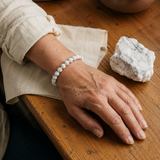 Bracciale in Howlite per Calma, Sollievo dallo Stress e Sonno Ristoratore