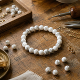 Bracciale in Howlite per Calma, Sollievo dallo Stress e Sonno Ristoratore