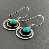 Orecchini Boho Saturno in Turchese e Oro