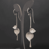 Orecchini vintage con foglie d'argento