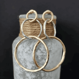 Orecchini vintage a cerchio in oro e argento