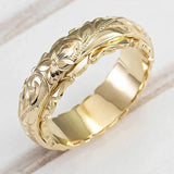 Nira™ - Anello Dorato Anticato con Fiore