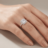 ANELLO HALO IN ZIRCONIA ARGENTO