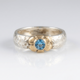 Veroa™ - Anello Artigianale in Argento con Topazio Blu Bicolore