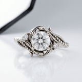 Alea™ - Anello vintage ornato con diamante argentato