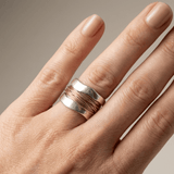 Riva™ - Anello artigianale in argento e oro
