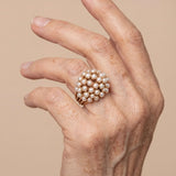 Anello in Oro con Perla Intarsiata Classico