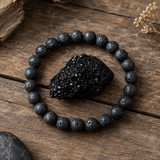 Bracciale in Pietra Lavica per Radicamento, Forza e Calma