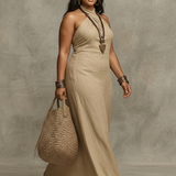 Marcella™ - Abito Maxi con Scollo all'Americana