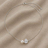 Collana con Charm Duo a Goccia di Perla