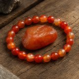Bracciale in Agata Rossa per Coraggio, Forza e Radicamento