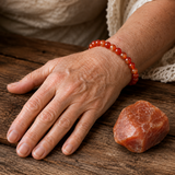 Bracciale in Agata Rossa per Coraggio, Forza e Radicamento