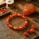 Bracciale in Agata Rossa per Coraggio, Forza e Radicamento