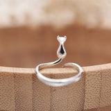Anello adorabile in acciaio inossidabile a forma di gatto