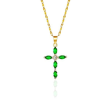 Bea™ - Smeraldo Croce Collana Oro