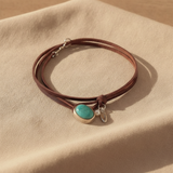 Agnese™ - Choker in Pelle con Turchese