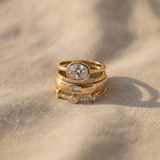 Set de 4 anillos vintage con circonitas