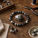 Bracciale in Giada Zebra per Equilibrio, Radicamento e Motivazione