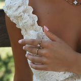 Anello Crystal White Blossom Oro